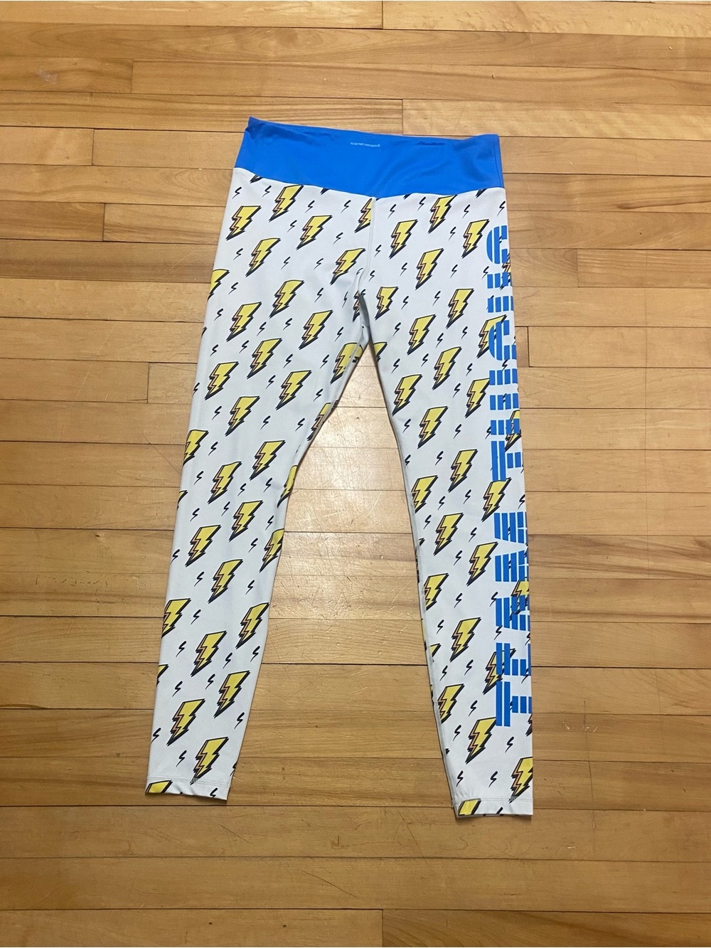Womens Small Leggings GRRRL Lightning Bolt Team Thighs Activewear, Waist- 28 In